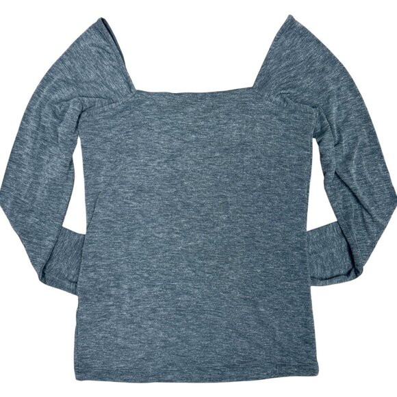 TREASURE & BOND Women's NWT Squareneck Jersey Top in Heather Gray | Size S - Picture 6 of 10